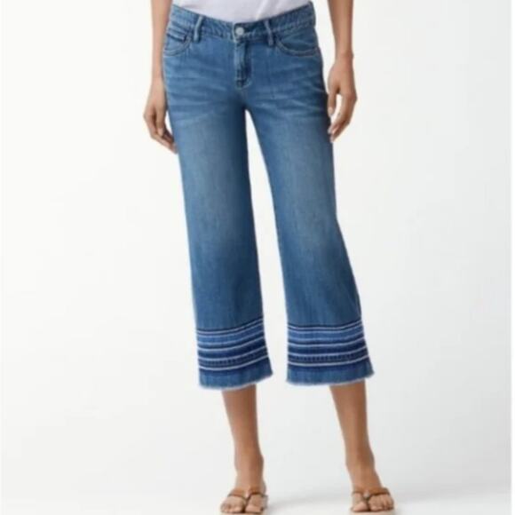 Tommy Bahama Devin Indigo Folk Cropped Boyfriend Jeans 27 - Picture 1 of 7